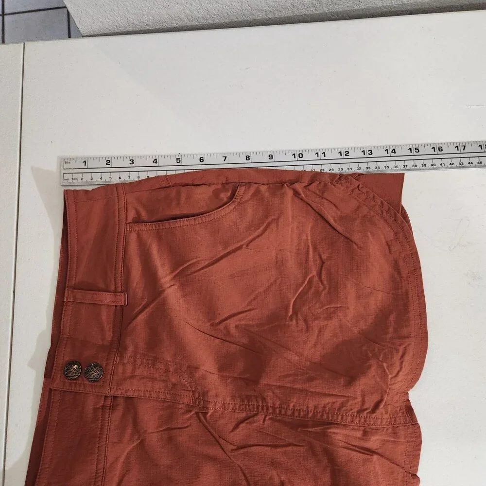 Prana Womens Rust Orange Button Closure Skort Size 2 Lightweight Cotton Skort - Picture 10 of 11